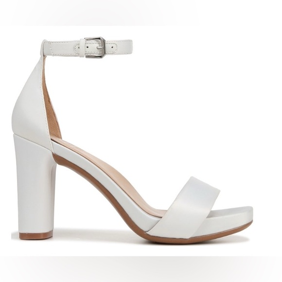 Naturalizer White Block Heel Sandals - Picture 1 of 8